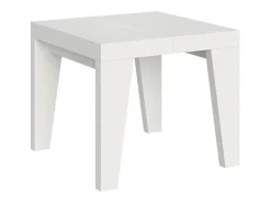 Mesa extensible cuadrada pequeña 90x90/246 cm Naxo-Color Marrón-Soporte 4 pies-3 alargaderas gruesas