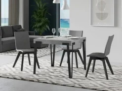 Mesa extensible cuadrada pequeña 90x90/246 cm Konta-Color Gris cemento