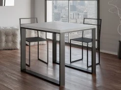 Mesa extensible cuadrada pequeña 90x90/180 cm Tiroz evolución-Color Blanco