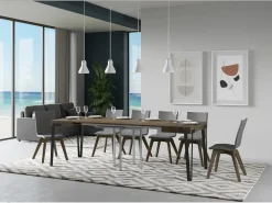 Mesa extensible cuadrada pequeña 90x90/246 cm Konta-Color Blanco