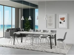 Mesa extensible cuadrada pequeña 90x90/246 cm Konta-Color Blanco