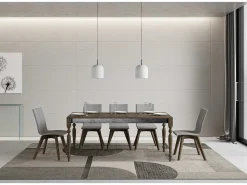 Mesa extensible de 6 a 12 plazas L 160 a 264 cm madera de nogal Romencia