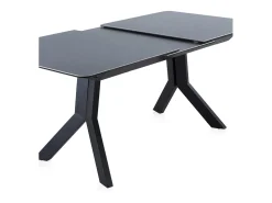 Mesa extensible de cerámica gris con patas de metal 160/210x90
