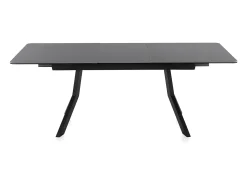 Mesa extensible de cerámica gris con patas de metal 160/210x90