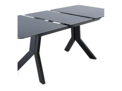 Mesa extensible de cerámica gris con patas de metal 160/210x90