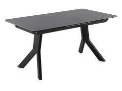 Mesa extensible de cerámica gris con patas de metal 160/210x90