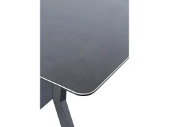 Mesa extensible de cerámica gris con patas de metal 160/210x90