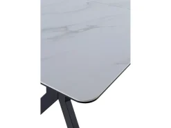 Mesa extensible de cerámica blanca con patas de metal 160/210x90