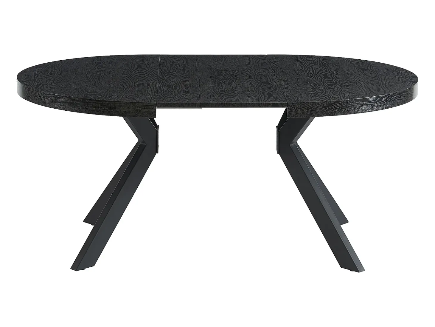 Mesa extensible de comedor 4 a 8 comensales de MDF y acero - Color: negro - KOMONI