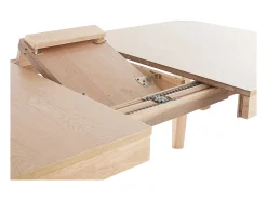 Mesa extensible de contrachapado de fresno y madera de caucho 150-180 cm BOLLY