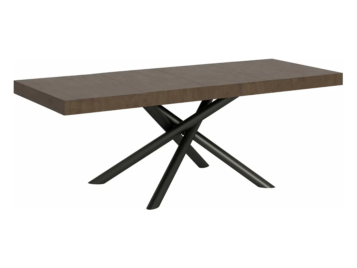 Mesa extensible de diseño con patas redondeadas entrelazadas antracita Zeus-Color Marrón-Alargaderas -Ancho extensible