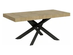 Mesa extensible de diseño con patas entrelazadas antracita Artemis-Color Blanco-5 alargaderas finas-Ancho extensible