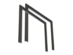 Mesa extensible de diseño con patas entrelazadas antracita Artemis-Color Marrón-5 alargaderas finas-Ancho extensible