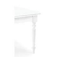 Mesa extensible de madera blanca 140x80 - 220x80 cm - ARDENZA