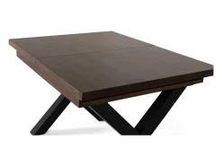 Mesa extensible de madera de mango y patas de metal