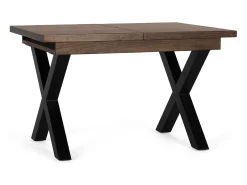 Mesa extensible de madera de mango y patas de metal