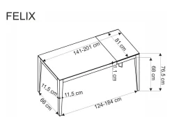 Mesa extensible de mármol para 6/8 personas 141/201x81 cm