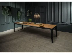 Mesa extensible grande (130/290 x 80 cm) en melamina negra