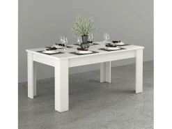 Mesa extensible madera blanca 140-190 x 90 cm salón comedor Jesi Hout