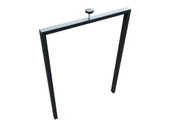 Mesa extensible madera gris hormigón y patas madera blanca 6 a 20 plazas Kristo 160 a 420 cm-Base y soporte con ruedas