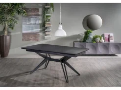 Mesa extensible Match 3 (160/240 x 90 x 76 cm) en cerámica negra