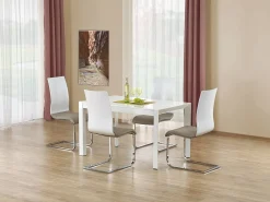 Mesa extensible MDF lacada blanca con patas blancas 130/250×80 cm