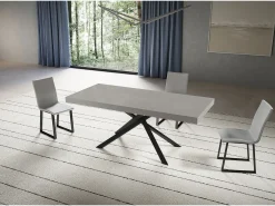 Mesa extensible Niket cachemir 180/284x90 cm con patas antracita