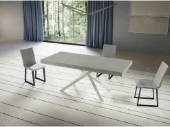 Mesa extensible Niket cachemir 180/284x90 cm con patas blancas