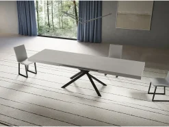 Mesa extensible Niket Cashmere 180/440x90 cm con patas antracita