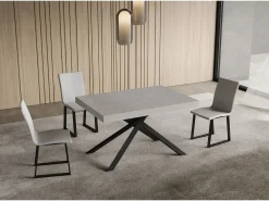 Mesa extensible Niket Cashmere 120/380x90 cm con patas antracita