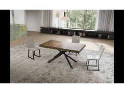 Mesa extensible Niket gris paloma 160/244x80 cm con patas antracita