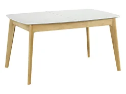Mesa extensible nórdica blanca y madera MEENA