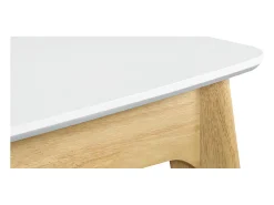 Mesa extensible nórdica blanca y madera MEENA