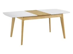Mesa extensible nórdica blanca y madera MEENA