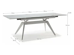 Mesa extensible para 6/8 personas en cerámica 160/220x76 cm