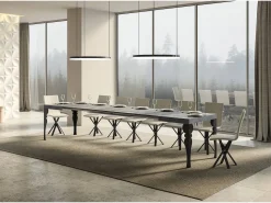 Mesa extensible Paxon 120/380x90 cm con patas antracita.