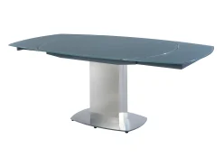 Mesa extensible TALICIA - Cristal templado y metal - Gris