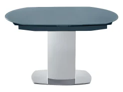 Mesa extensible TALICIA - Cristal templado y metal - Gris