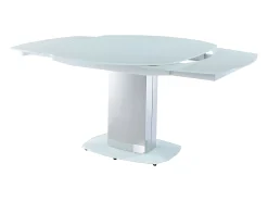 Mesa extensible TALICIA - Cristal templado y metal - Blanco
