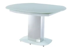 Mesa extensible TALICIA - Cristal templado y metal - Blanco