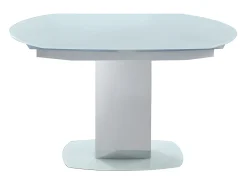 Mesa extensible TALICIA - Cristal templado y metal - Blanco