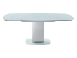 Mesa extensible TALICIA - Cristal templado y metal - Blanco