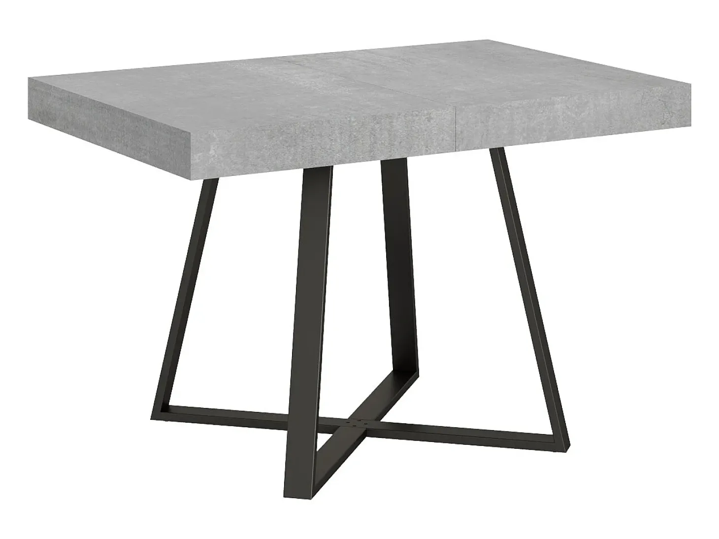 Mesa extensible 120/224x90 cm Abbraccio efecto cemento patas antracita