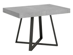 Mesa extensible 120/204x80 cm Abbraccio efecto cemento patas antracita