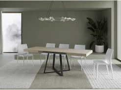 Mesa extensible 120/224x90 cm Abbraccio cachemira patas antracita