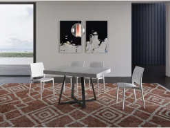 Mesa extensible 130/234x90 cm Abbraccio efecto cemento patas antracita