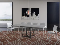 Mesa extensible 130/234x90 cm Abbraccio efecto cemento patas antracita