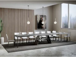 Mesa extensible 90x180/440 cm Baita Cemento estructura Antracita