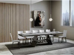 Mesa extensible 90x160/420 cm Baita Evolution Cemento estructura Antracita