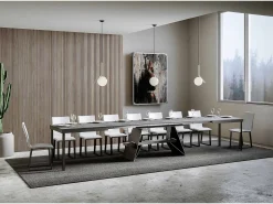 Mesa extensible 90x160/420 cm Baita Evolution Cemento estructura Antracita